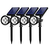 Cheap InnoGear Upgraded Solar Lights 2-in-1 Waterproof Outdoor Landscape Lighting Spotlight Wall Light Auto On/Off for Yard Garden Driveway Pathway Pool, Pack of 4 (White Light)
