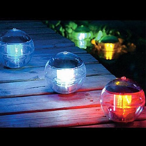 Qkking Solar Power Waterproof Automatic Color Changing LED 7 Colors Floating swimming Globe Pool Party Ball Light Decor (pool light)