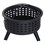 Outsunny 26″ Steel Round Firepit Patio Heater Patio Outdoor with Cover Review