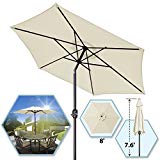 8′ PARASOL PATIO NEW GARDEN PATIO UMBRELLA SUNSHADE MARKET OUTDOOR-ECRU Review