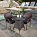Clayton Patio Furniture ~ Outdoor 3pc Multibrown Wicker Bistro Set