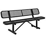 Cheap Global Thermoplastic Coated Expanded Metal Bench – 72″L – With Backrest – Black – Black
