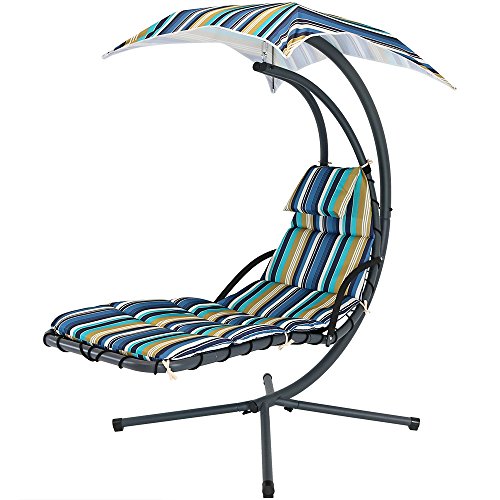 Sunnydaze Lakeview Floating Chaise Lounger Swing Chair with Canopy Umbrella, 43 Inch Wide x 80 Inch Tall Review