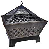 Landmann 25282 Barrone Fire Pit with Cover, 26-Inch, Antique Bronze