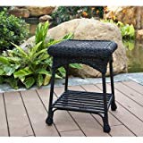 Wicker Lane OTI001-D Outdoor Black Wicker Patio Furniture End Table Review