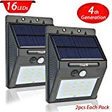Cheap 2 Pack Solar Light with Motion Sensor,CrazyFire 16 Bright LEDs Wireless Solar Powered Motion Sensor Light for Outdoor Wall Garden Lamp Patio Deck Yard Home Driveway Stairs With Auto On/Off