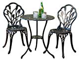 Best Selling Nassau Cast Aluminum Outdoor Bistro Furniture Set, Brown Review
