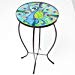 Bits and Pieces - Indoor/Outdoor 20 Inch Tall Peacock Glass Top Table - Perfect Side Table for your Home or Garden