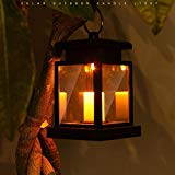 Yezijin Path Lights, Classic Solar LED Candle Light Outdoor Hanging Smokeless Lantern Lamp Warm White