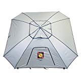 RIO BEACH 8 Ft. Extreme Shade Total Sun Block Beach Umbrella Shelter w/Window and Anchor – Silver