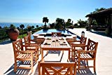 Vifah V98SET13 Malibu 7 Piece Wood Outdoor Dining Set For Sale