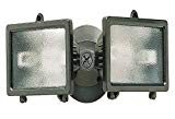 Heath/Zenith SL-5502-BZ 150-Watt Compact Twin Halogen Floodlight, Bulb and Back plate Included, Bronze For Sale