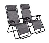 Cheap Naomi Home Zero Gravity Chairs Gray/Set of 2