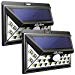Abakoo Solar Lights outdoor, Solar LED Light 24 LEDs Super Bright Outdoor Motion Sensor Solar Powered Lights Wide Lighting Angle with 3 LEDs Both Side for Wall, Driveway, Patio, Yard, Garden (2 packs)