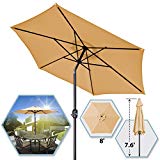 Cheap 8′ Parasol Patio New Garden Patio Umbrella Sunshade Market Outdoor-BEG