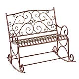 Collections Etc Outdoor Metal Scroll Double Rocking Chair Garden Bench Porch Patio Deck Glider Review