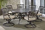 Hanover TRADDN7PCSWRD6 7-Piece Tan Six Swivel Rockers Traditions Dining Set with 60″ Round Cast-top Table Review