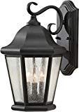 Feiss OL5902BK Martinsville Outdoor Patio Lighting Wall Lantern, Black, 3-Light (10″W x 17″H) 180watts