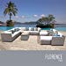 TKC Florence 13 Piece Patio Wicker Sofa Set in White