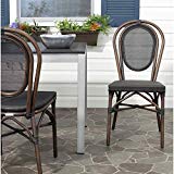 Safavieh Outdoor Living Collection Ebsen Wicker Side Chairs, Black, Set of 2