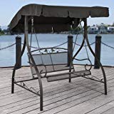Mainstays Jefferson Wrought Iron Outdoor Swing, Seats 2 For Sale
