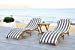 Safavieh 3 Piece Outdoor Collection Pacifica Lounge Set, Teak Brown/Grey/White
