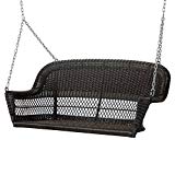 51.5” Hand Woven Espresso Brown Resin Wicker Outdoor Porch Swing Review