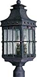 Maxim 30080CDCF Nantucket 3-Light Outdoor Pole/Post Lantern, Country Forge Finish, Seedy Glass, CA Incandescent Incandescent Bulb , 40W Max., Dry Safety Rating, Fabric Shade Material, Rated Lumens