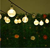 Solar String Lights,Hann 20ft 30 LEDs Crystal Ball 8 Working Modes Waterproof Outdoor String Lights Solar Powered Globe Fairy String Lights for Garden, Yard, Home, Landscape,Christmas Party Review