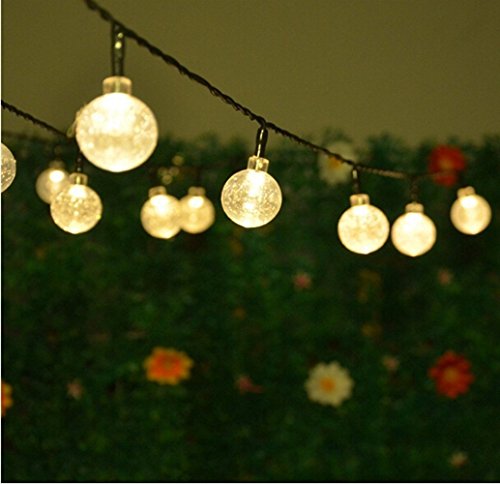 Solar String Lights,Hann 20ft 30 LEDs Crystal Ball 8 Working Modes Waterproof Outdoor String Lights Solar Powered Globe Fairy String Lights for Garden, Yard, Home, Landscape,Christmas Party Review