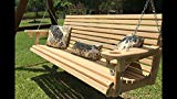 6 Ft Handmade Cypress Porch Swing with Cup Holders For Sale