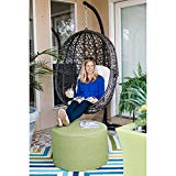 Resin Wicker Hanging Egg Chair Outdoor Patio Furniture with Cushion and Stand, Steel Frame, Espresso For Sale Resin Wicker Hanging Egg Chair Outdoor Patio Furniture with Cushion and Stand, Steel Frame, Espresso For Sale