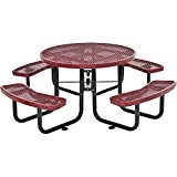 Cheap Global Industrial 46″ Round Expanded Metal Picnic Table, Red Cheap Global Industrial 46″ Round Expanded Metal Picnic Table, Red