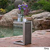 Cheap Crested Bay Outdoor Grey Wicker C-Shaped End Table