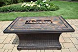 Cheap Oakland Living Rectangular Slate Topped Vienna Gas Firepit Table, Antique Bronze