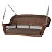 Pemberly Row Honey Wicker Porch Swing Brown Cushion