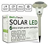 Cheap BefuTech Outdoor Solar Path Lights 6-Pack for Garden, Patio, Lawn, Pathways, Backyard, Yard | Outside Solar Lights at Driveway or Sidewalk