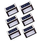 Lightess Solar Stair Lights Outdoor LED Step Lighting 2 LEDs Stainless Steel For Steps Deck Paths Patio Pack of 6