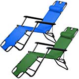 Nikkycozie 2 Foldable Chaise Metal Lounge Chair Patio Outdoor Pool Beach Lawn Recliner Review