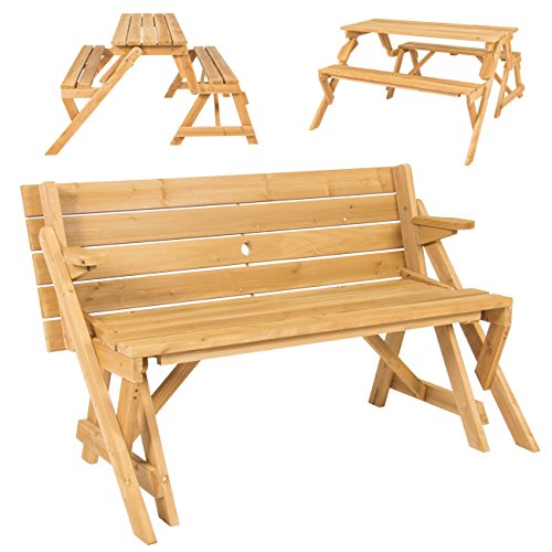 Best Choice Products Patio 2 in 1 Outdoor Interchangeable Picnic Table / Garden Bench Wood For Sale