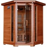 Cheap Radiant Saunas BSA1312 3-Person Cedar Corner Infrared Sauna