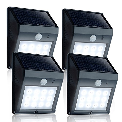 ETOPLIGHTING [4-Pack] Solar Power Light, Outdoor Weatherproof 12 LED Security Light Motion Sensor Light for Patio Garden Pool Path APL1337