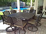 Nassau Cast Aluminum Powder Coated 9pc Outdoor Patio Dining Set with 64″x64″ Square Table – Antique Bronze Nassau Cast Aluminum Powder Coated 9pc Outdoor Patio Dining Set with 64″x64″ Square Table – Antique Bronze