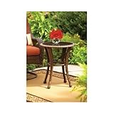20″ Round Patio Brown Wicker All Weather Garden Patio Side Table