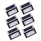 YOUMIYA 2018 3LED Step Solar Bright Light Stairs Pathway Deck Garden Lamps Stainless Steel Wall Yard Outdoor Illuminates Patio Lamps (6 Pack)