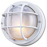 Cheap 8-Inch Round Bulkhead Wall-Mount Light in White Finish