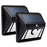 1byone LED Solar Light, Weatherproof Outdoor Security LED Motion Sensor Lighting for Pathway, Garden, Patio, Fencing, Black, 2-pack