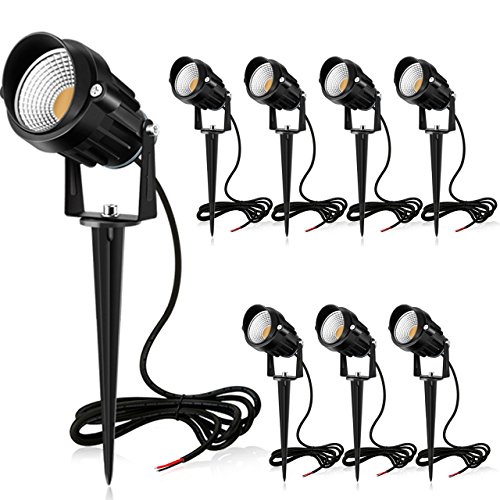 MEIKEE 7W LED Landscape Lights Pathway Lights 12V/24V Spotlights Warm White IP66 Waterproof for Driveway, Yard, Lawn, Patio, Swimming Pool, Outdoor Garden Lights (8 Pack) For Sale