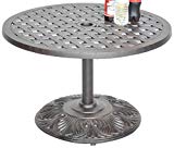 K&B PATIO LD1031PE-30 Nassaupedestal Coffee Table, 30″, Antique Bronze Review