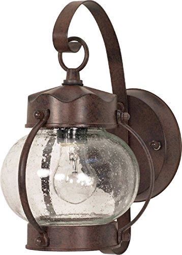 Filament Design 7778097631 1-Light Old Bronze Outdoor Onion Wall Lantern with Clear Seed Glass Shade,